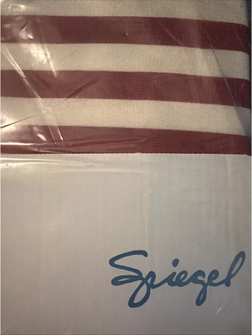 Vintage Spiegel  Stripe Curtain Panels Burgundy Cream 84” NOS Sealed Set Of 4